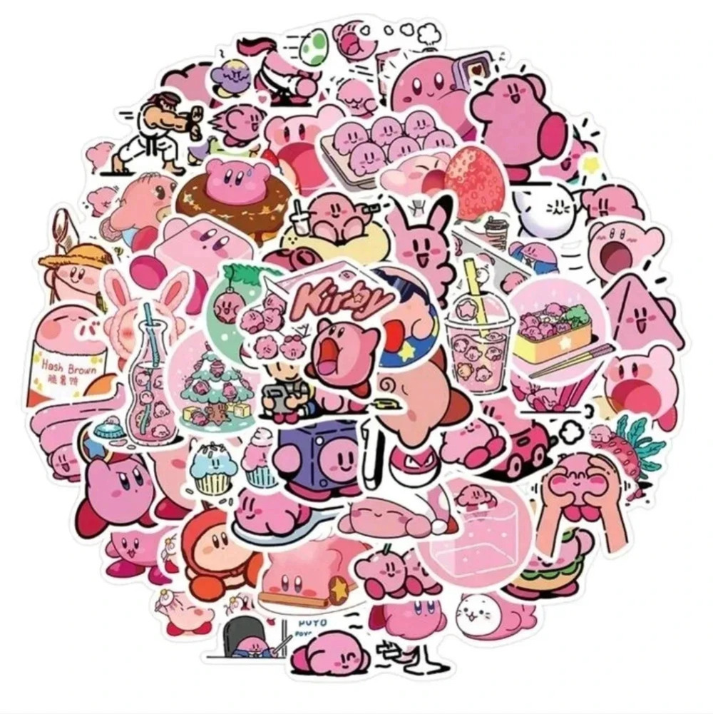 65 pc Kirby big sticker set unisex women's cute big Kirby stickers